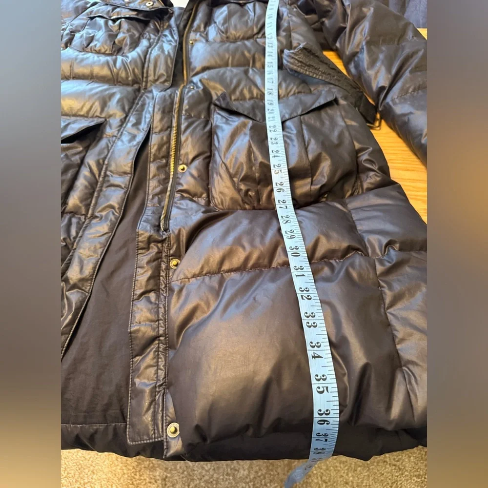 Theory Karidah Landing Black Puffer Down Belted Jacket Large